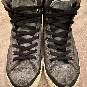 Converse textile gray high top sneakers